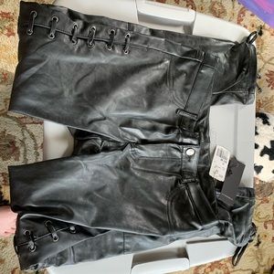 Plather biker pants